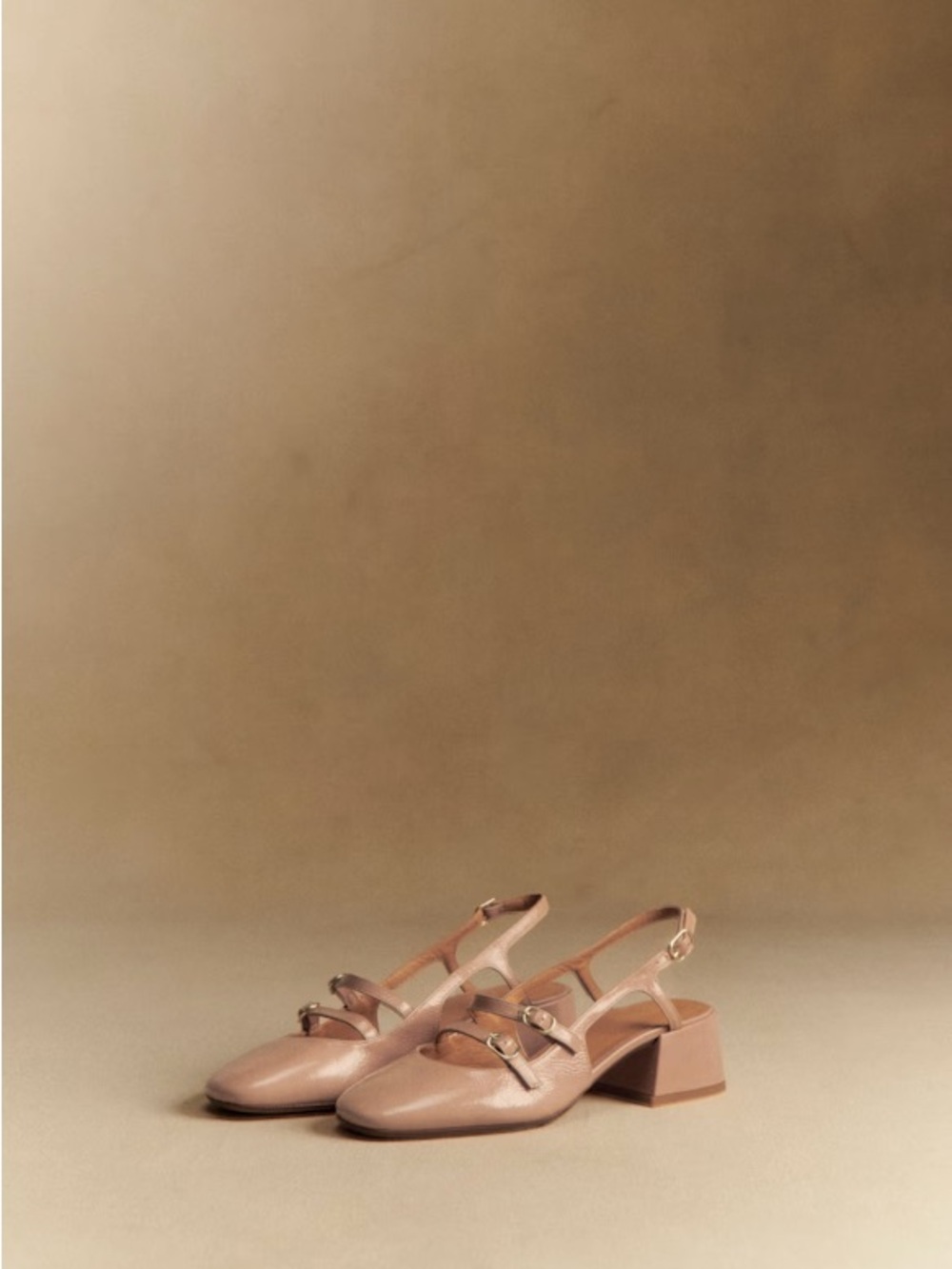 Sezane Paula Babies Women’s Pointed Toe Slingback Block Heel in Nude Pink - Picture 4 of 4